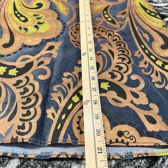 Sevier Skirts Paisley Metallic and Velour Mid Length Skirt - Picture 8 of 10